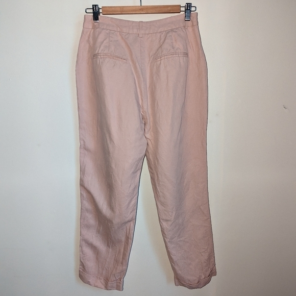 FRANK & OAK Big Cuff Linen Light Peach Trouser Pants Size 6 - Picture 13 of 13